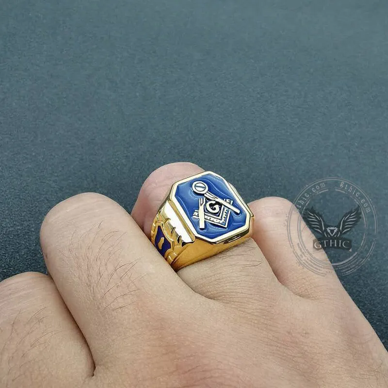 Gold Plated Freemason Stainless Steel Masonic Ring sold by GTHIC product image thumbnail 2