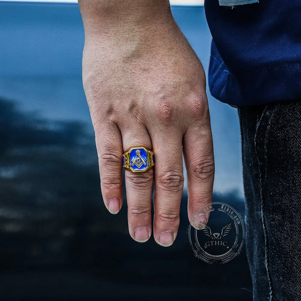 Gold Plated Freemason Stainless Steel Masonic Ring sold by GTHIC product image thumbnail 3