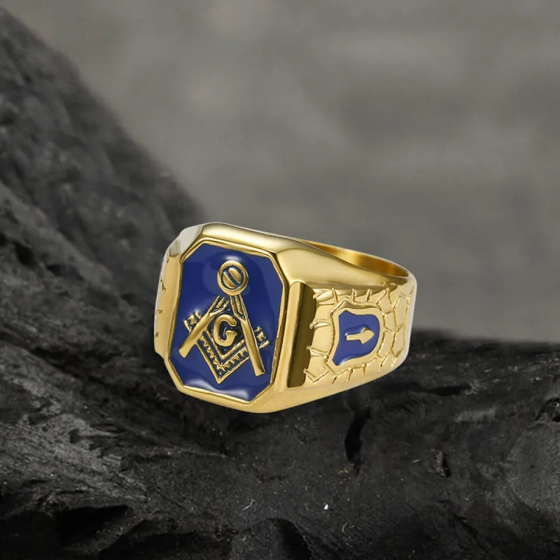 Gold Plated Freemason Stainless Steel Masonic Ring sold by GTHIC