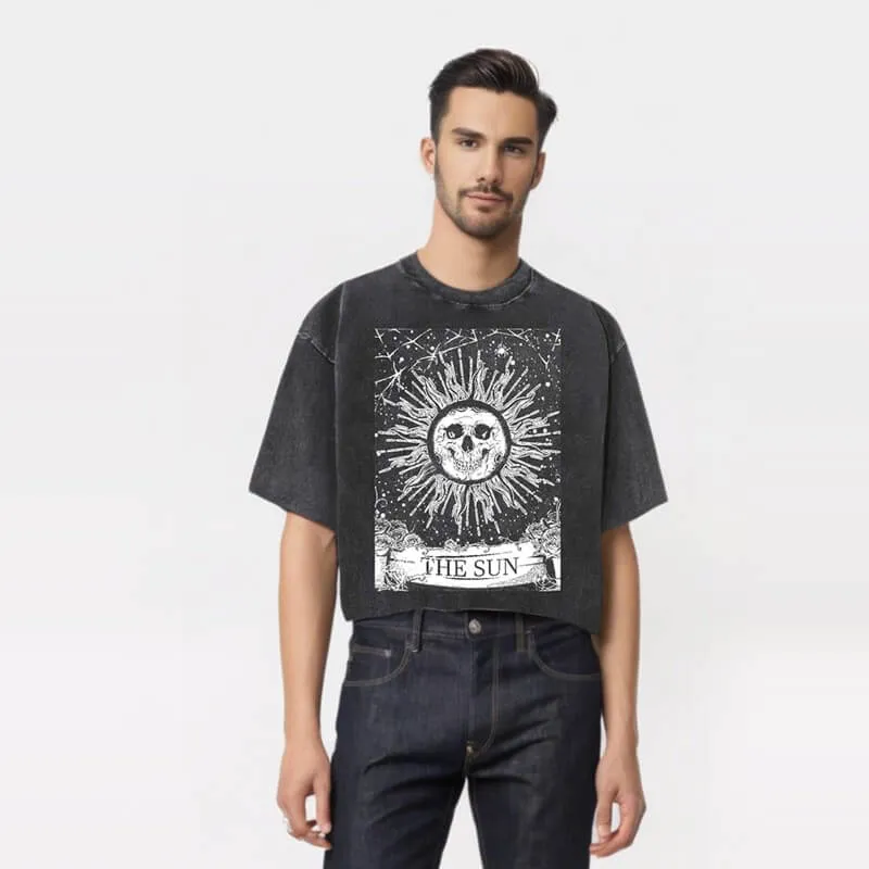 The Sun Print Gothic Skull T-shirt sold by GTHIC product image thumbnail 2