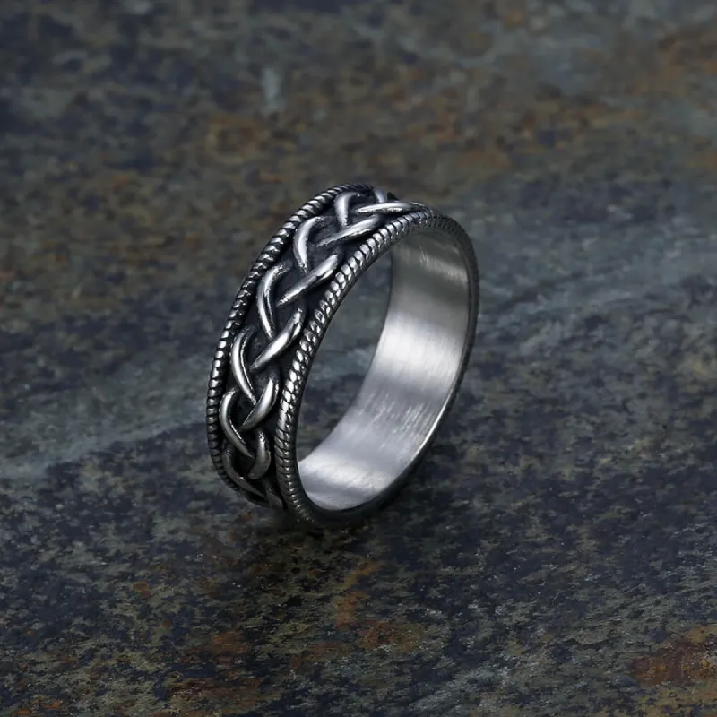 Vintage Simple Pattern Stainless Steel Band Ring sold by GTHIC
