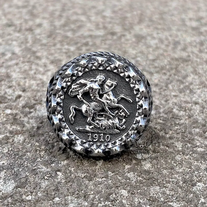1910 St. George Stainless Steel Coin Ring sold by GTHIC product image thumbnail 3