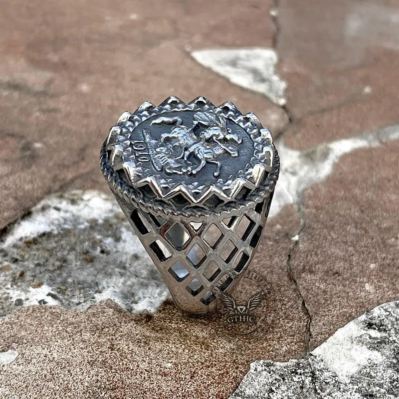 1910 St. George Stainless Steel Coin Ring sold by GTHIC product image thumbnail 4