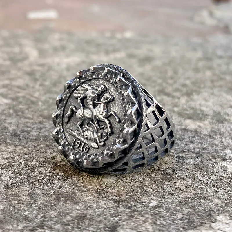 1910 St. George Stainless Steel Coin Ring sold by GTHIC