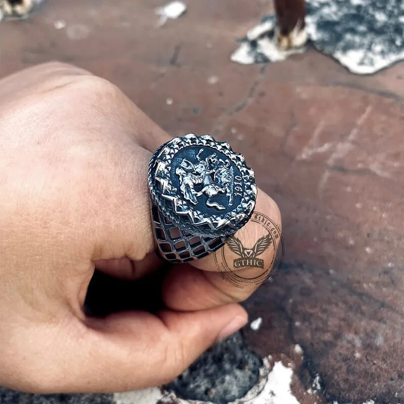 1910 St. George Stainless Steel Coin Ring sold by GTHIC product image thumbnail 2