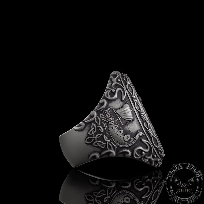 Wooden House Sterling Silver Viking Ring sold by GTHIC product image thumbnail 4