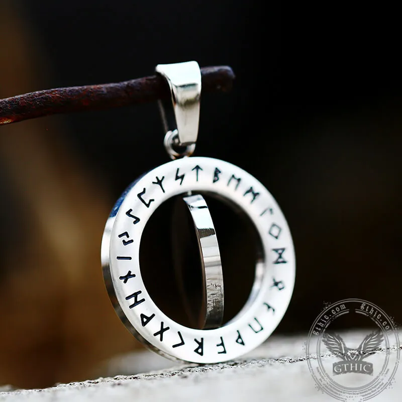 Vegvisir Runes Stainless Steel Rotating Pendant sold by GTHIC product image thumbnail 2