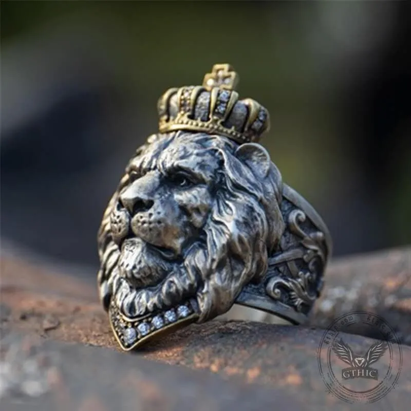 Crown Lion King Sterling Silver Ring sold by GTHIC product image thumbnail 4