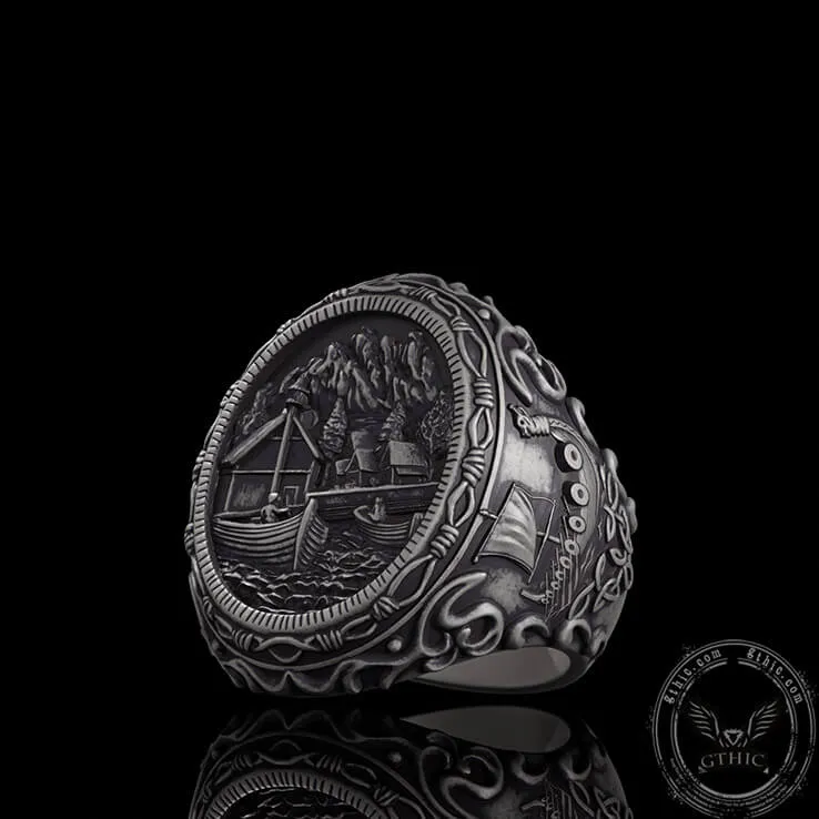 Wooden House Sterling Silver Viking Ring sold by GTHIC product image thumbnail 3