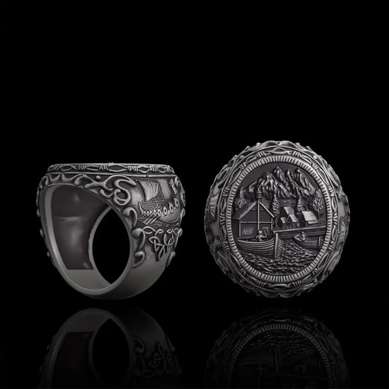 Wooden House Sterling Silver Viking Ring sold by GTHIC