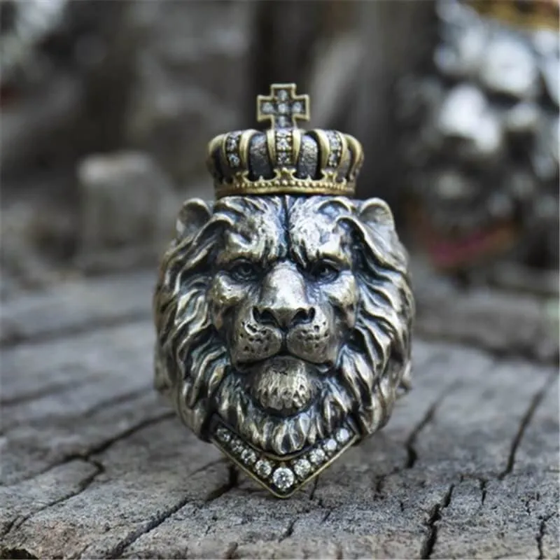 Crown Lion King Sterling Silver Ring sold by GTHIC product image thumbnail 5