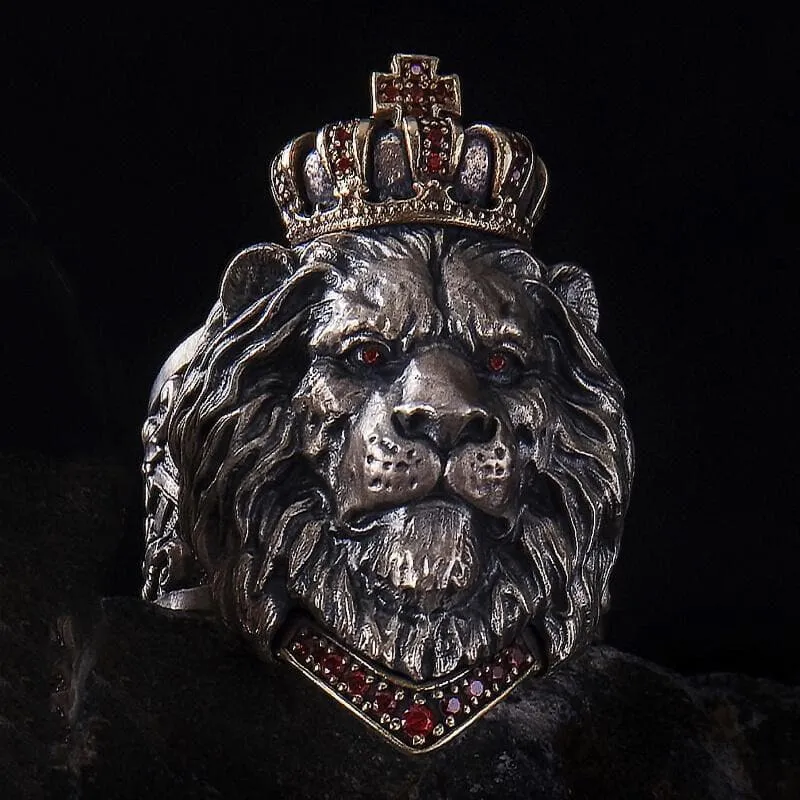 Crown Lion King Sterling Silver Ring sold by GTHIC product image thumbnail 2