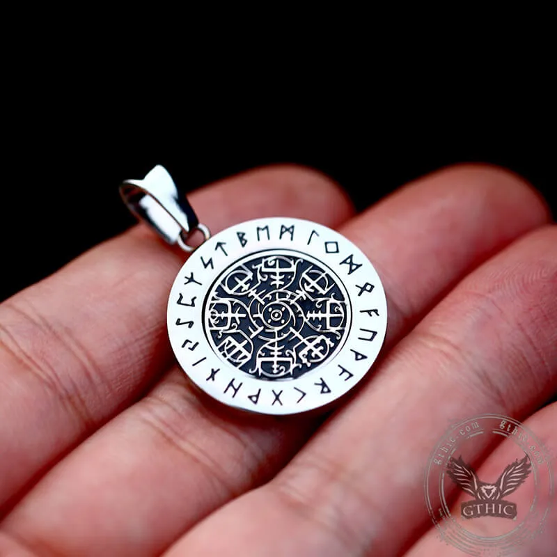 Vegvisir Runes Stainless Steel Rotating Pendant sold by GTHIC product image thumbnail 4