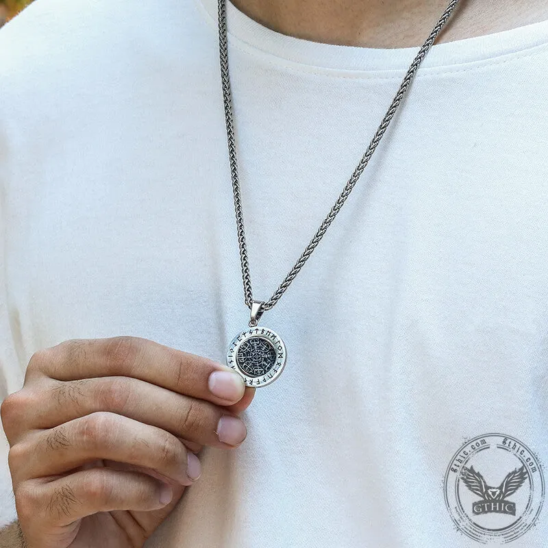Vegvisir Runes Stainless Steel Rotating Pendant sold by GTHIC product image thumbnail 3