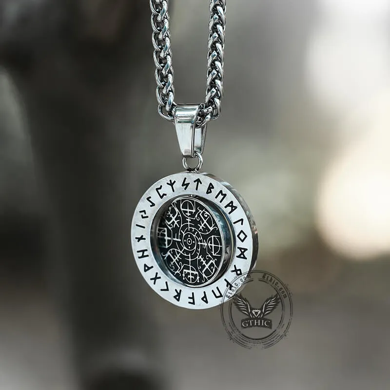 Vegvisir Runes Stainless Steel Rotating Pendant sold by GTHIC product image thumbnail 5