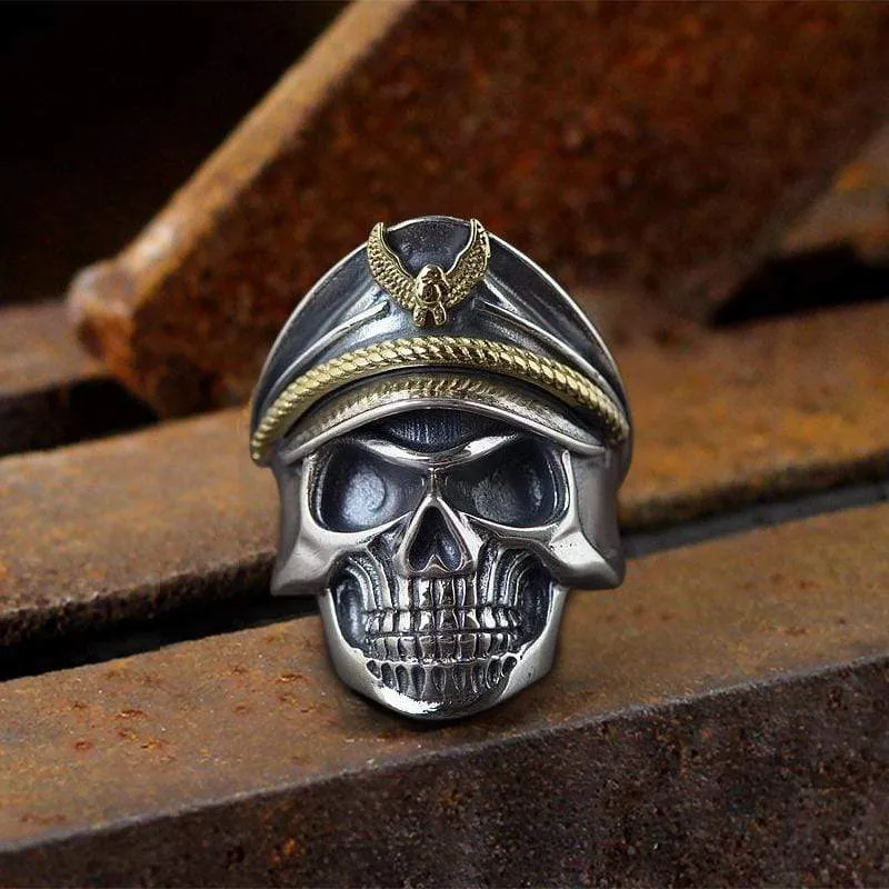Naval Instructor Sterling Silver Skull Ring sold by GTHIC product image thumbnail 3