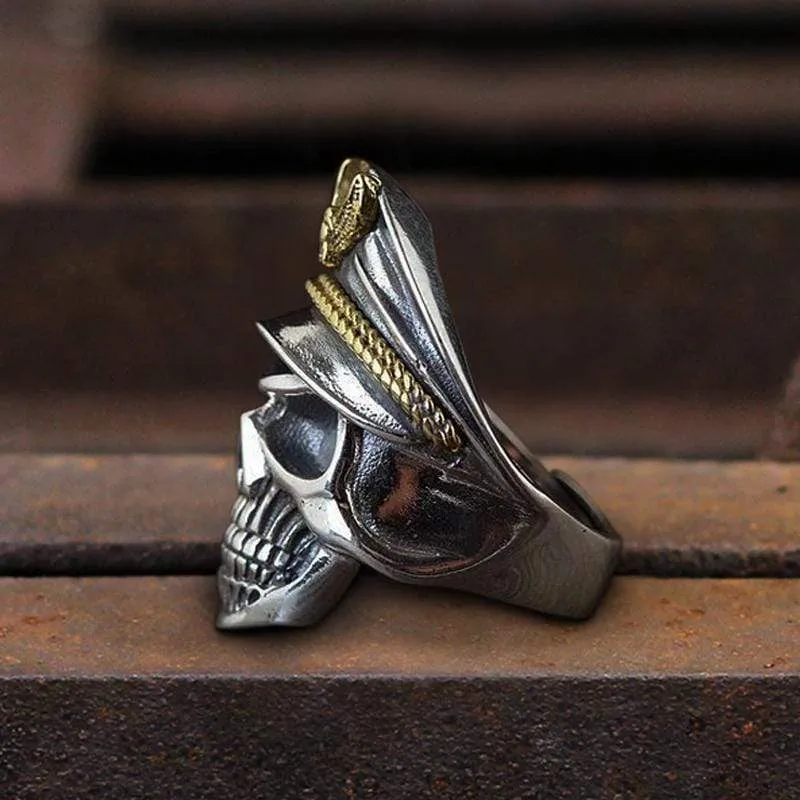 Naval Instructor Sterling Silver Skull Ring sold by GTHIC product image thumbnail 5