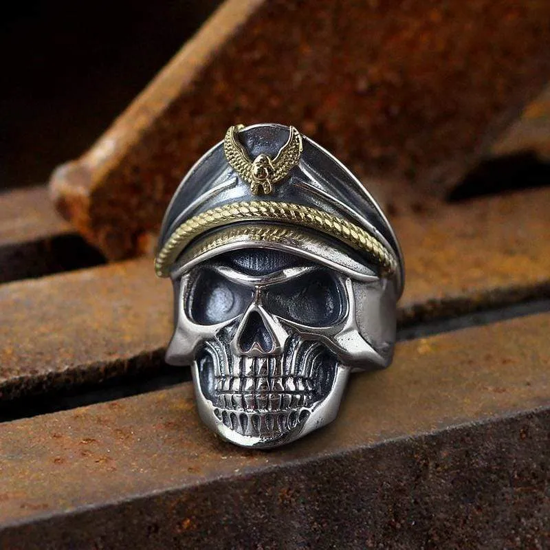 Naval Instructor Sterling Silver Skull Ring sold by GTHIC