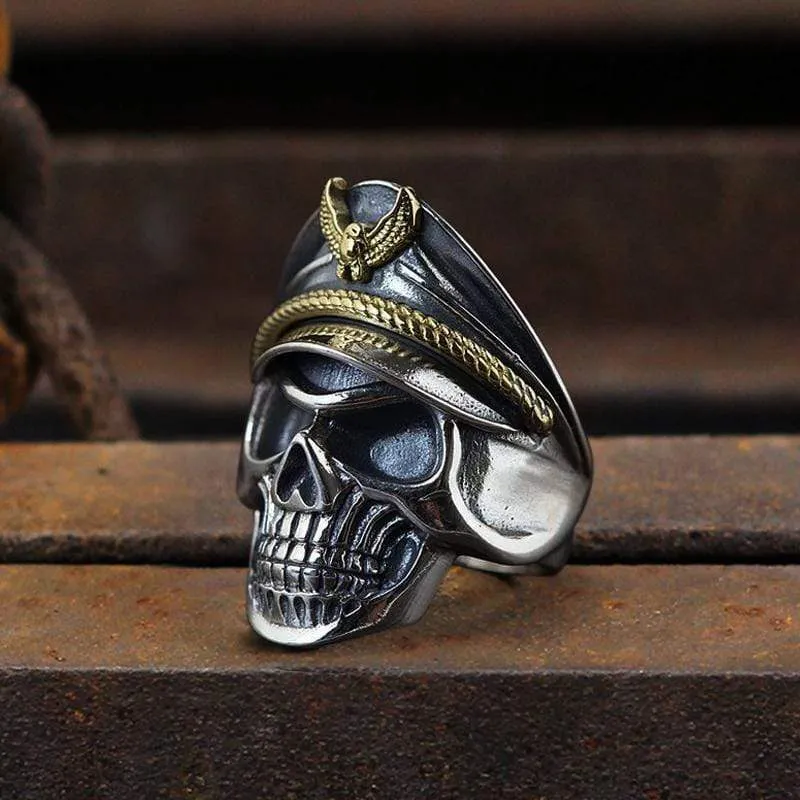 Naval Instructor Sterling Silver Skull Ring sold by GTHIC product image thumbnail 2