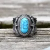Vintage Eagle Turquoise Stainless Steel Ring sold by GTHIC