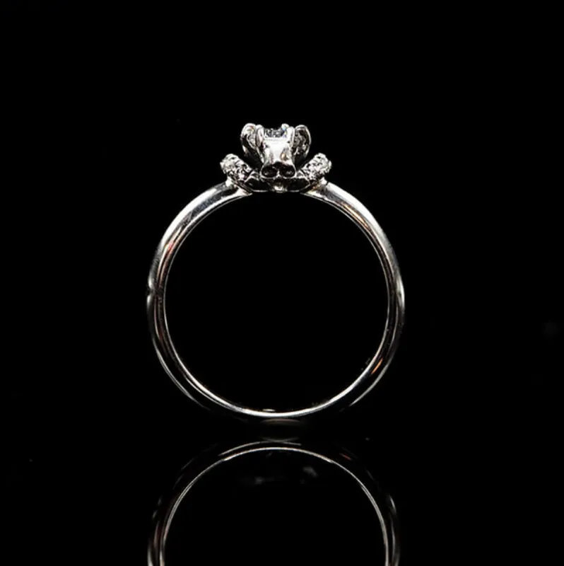 Horned Skull Inlaid Zircon Sterling Silver Ring sold by GTHIC
