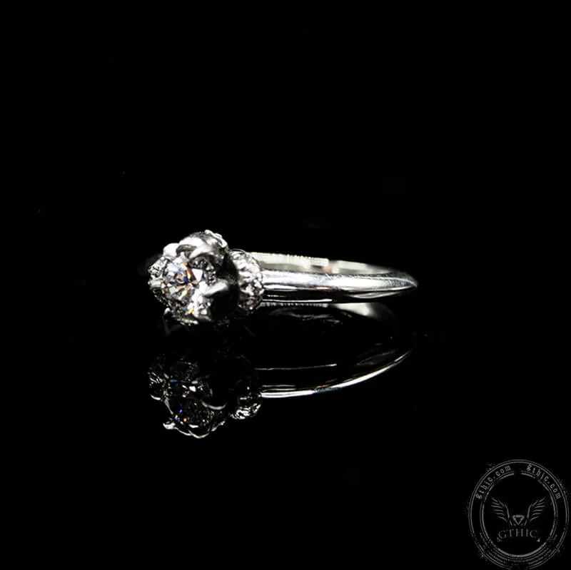Horned Skull Inlaid Zircon Sterling Silver Ring sold by GTHIC product image thumbnail 4