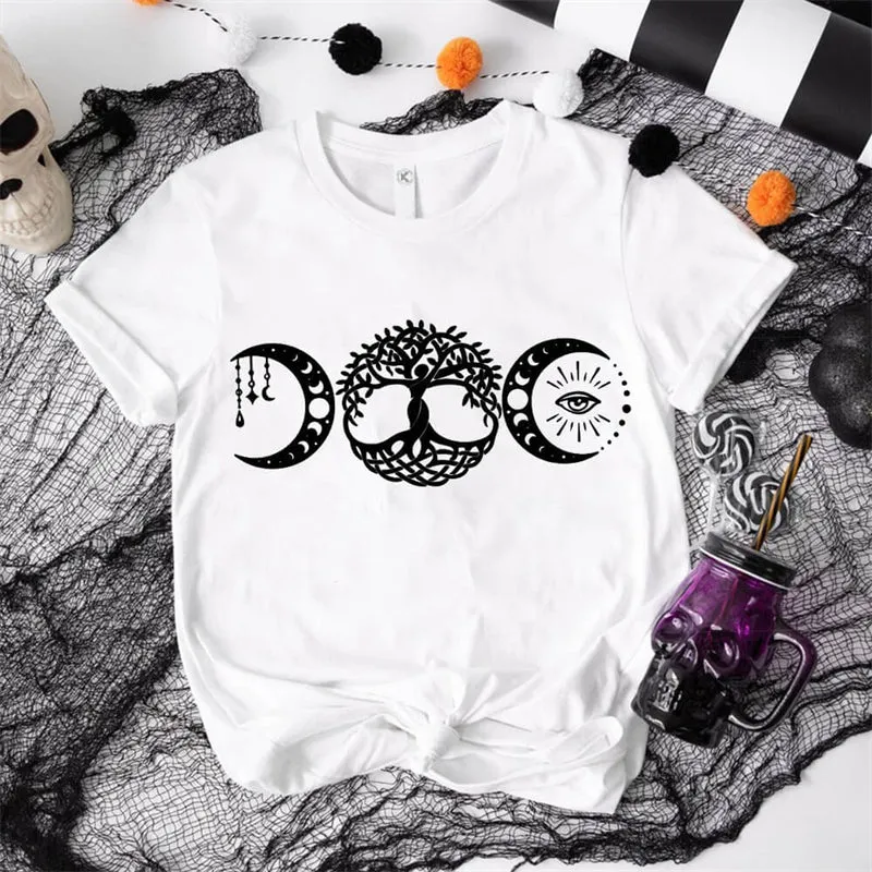 Triple Goddess Round Neck Short Sleeve T-shirt sold by GTHIC product image thumbnail 2