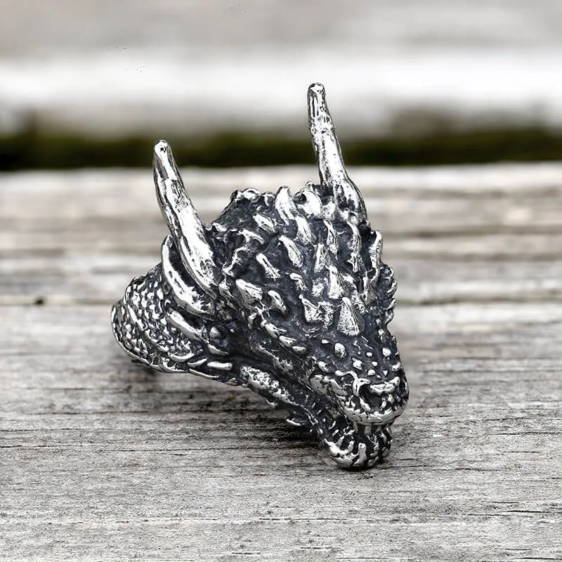 Domineering Dragon Head Stainless Steel Ring sold by GTHIC product image thumbnail 3