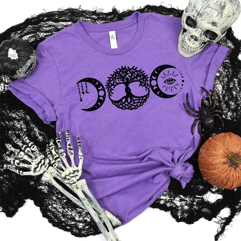 Triple Goddess Round Neck Short Sleeve T-shirt sold by GTHIC product image thumbnail 3