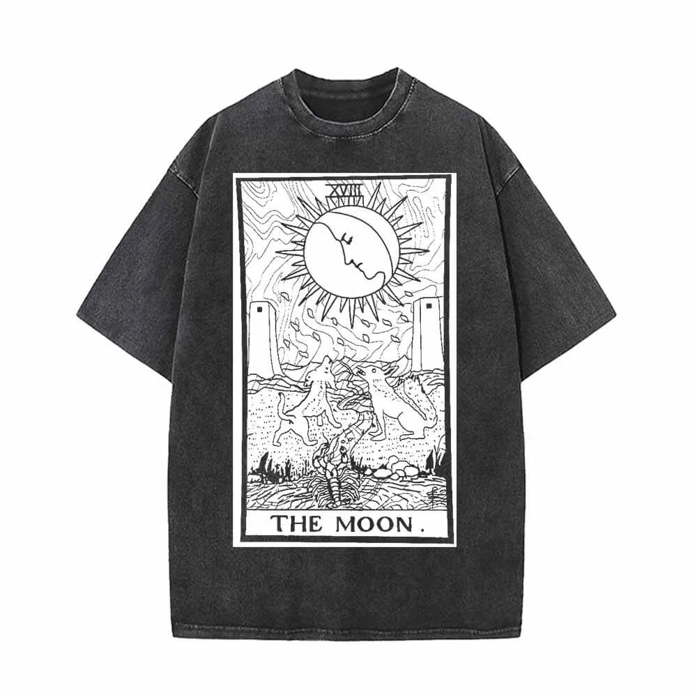 Tarot Card The Moon Vintage Washed T-shirt sold by GTHIC