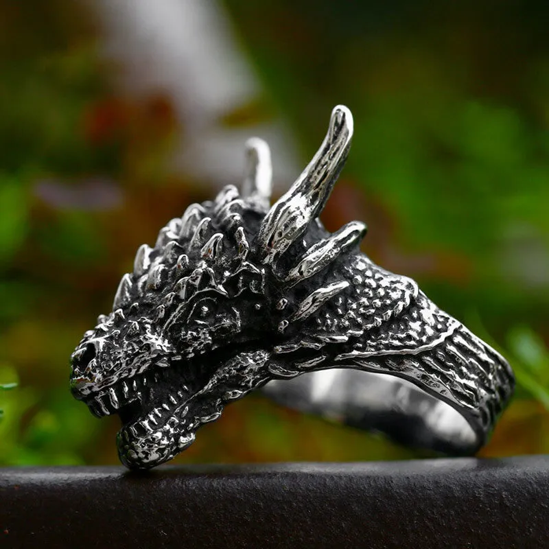 Domineering Dragon Head Stainless Steel Ring sold by GTHIC