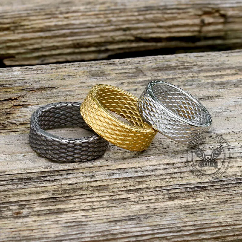 Vintage Diamond Dragon Scale Stainless Steel Ring sold by GTHIC