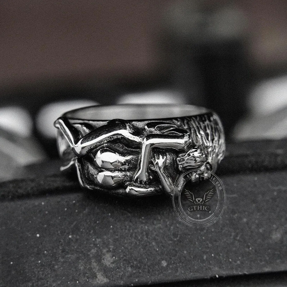 Couple's Hug Stainless Steel Ring sold by GTHIC product image thumbnail 4