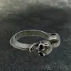 Smiling Skull Sterling Silver Open Ring sold by GTHIC