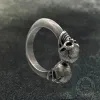 Smiling Skull Sterling Silver Open Ring sold by GTHIC
