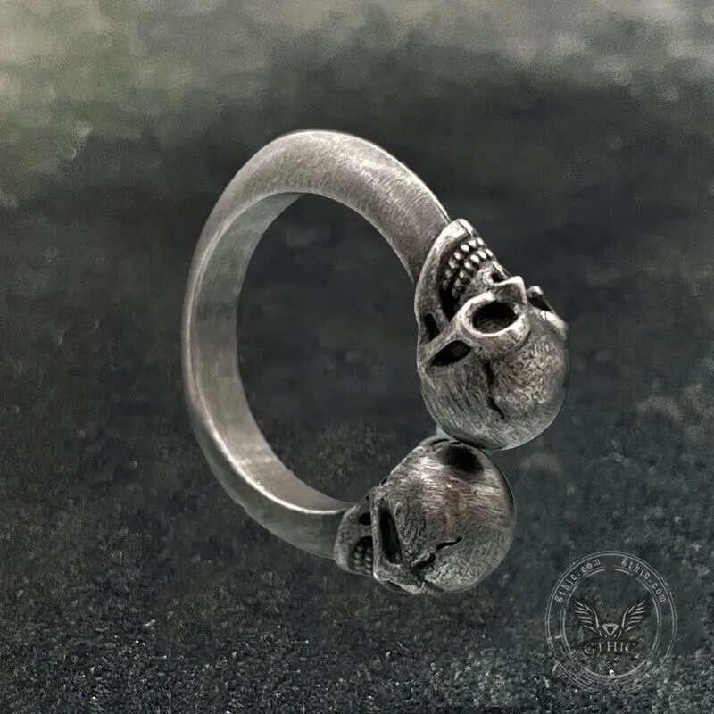 Smiling Skull Sterling Silver Open Ring sold by GTHIC product image thumbnail 3