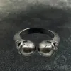Smiling Skull Sterling Silver Open Ring sold by GTHIC
