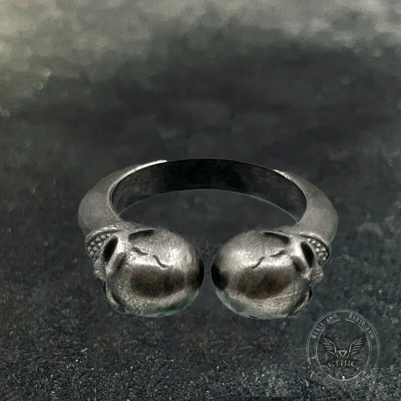 Smiling Skull Sterling Silver Open Ring sold by GTHIC product image thumbnail 4