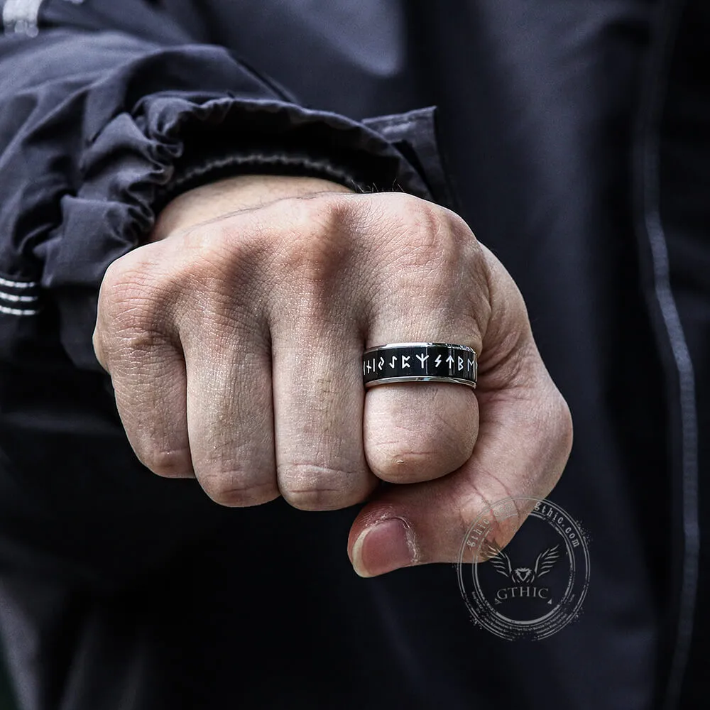 Runes Stainless Steel Spinner Ring sold by GTHIC product image thumbnail 2