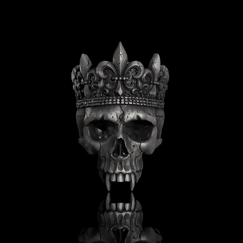 Skeleton King Crown Sterling Silver Skull Ring sold by GTHIC