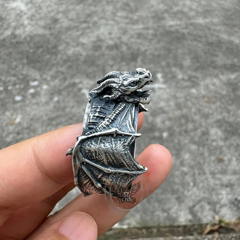 Flying Dragon Sterling Silver Animal Spinner Ring sold by GTHIC product image thumbnail 2