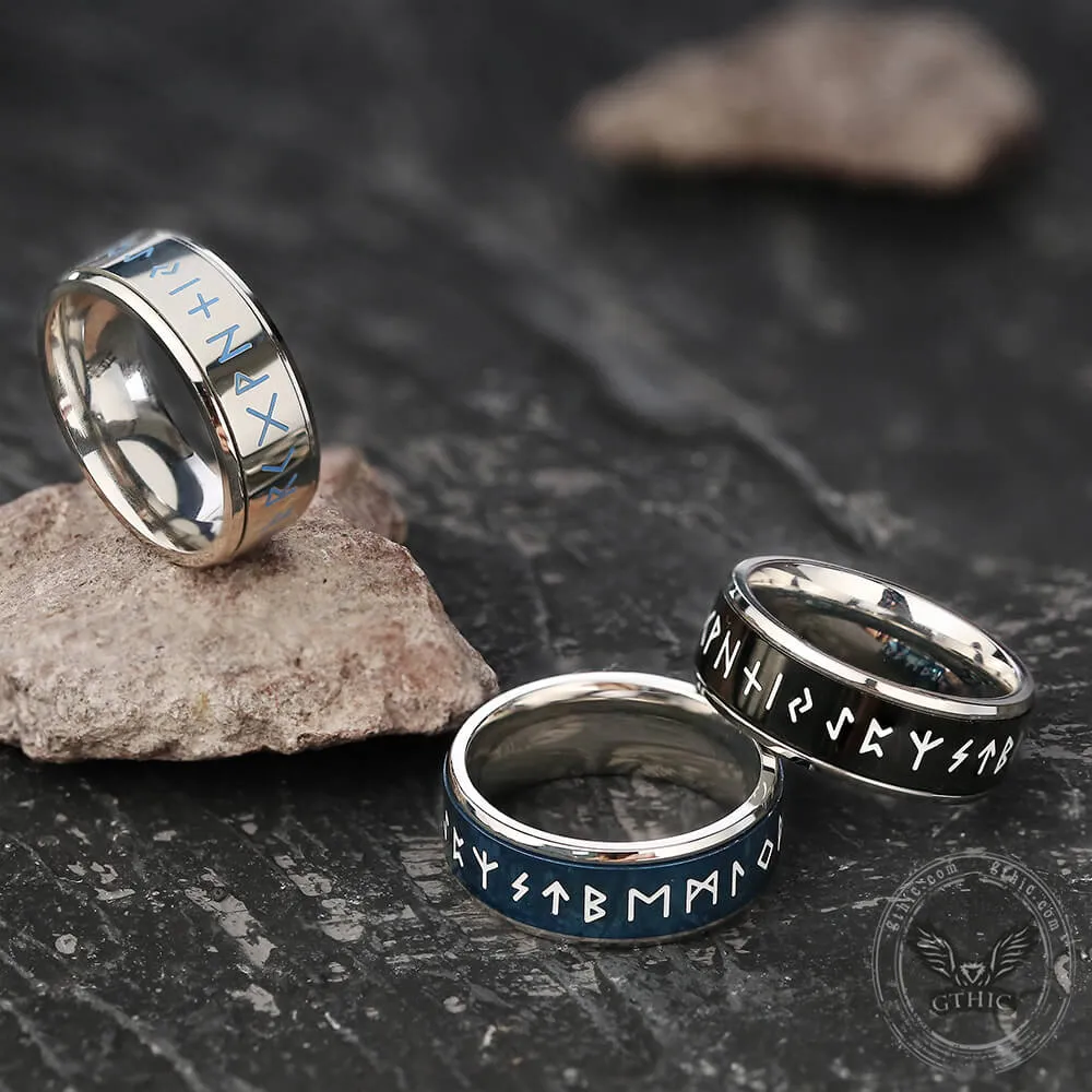 Runes Stainless Steel Spinner Ring sold by GTHIC product image thumbnail 3