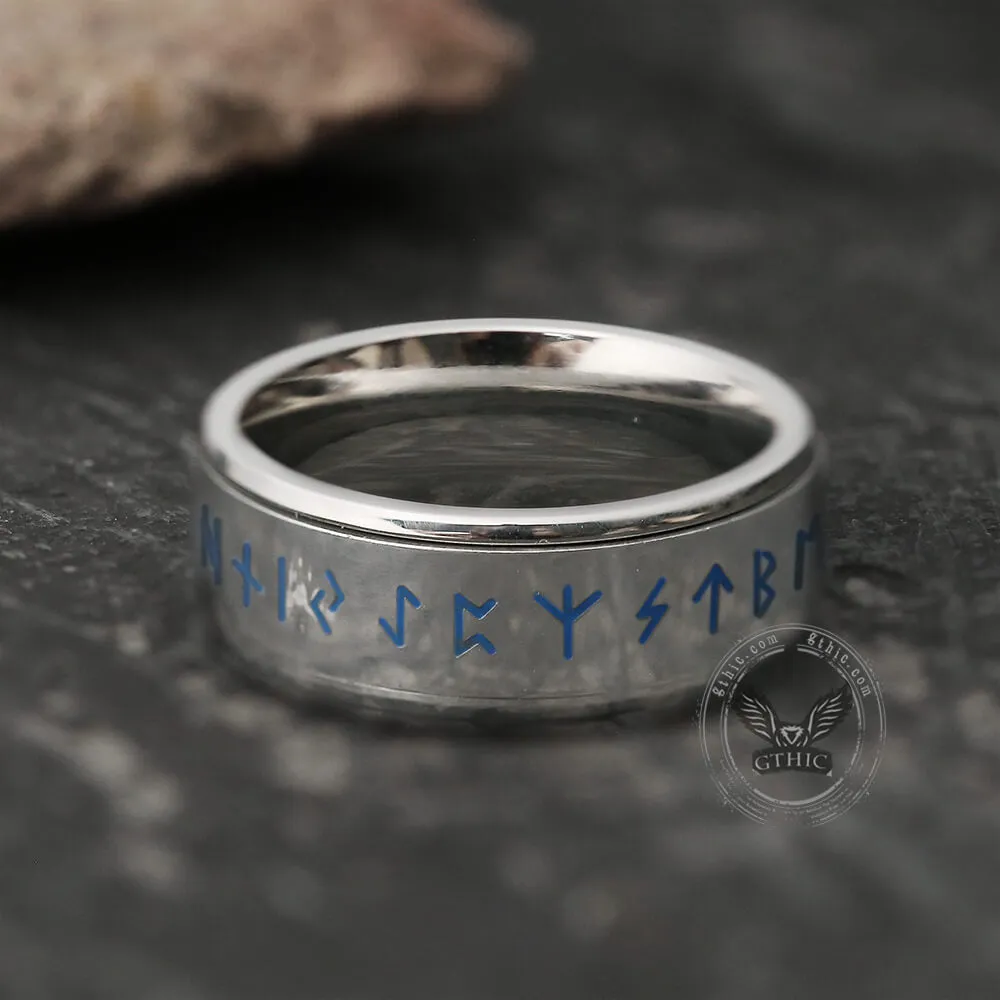Runes Stainless Steel Spinner Ring sold by GTHIC product image thumbnail 5
