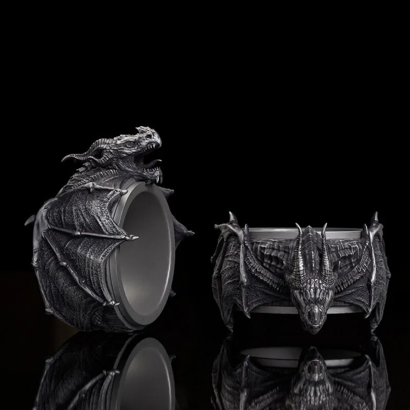 Flying Dragon Sterling Silver Animal Spinner Ring sold by GTHIC