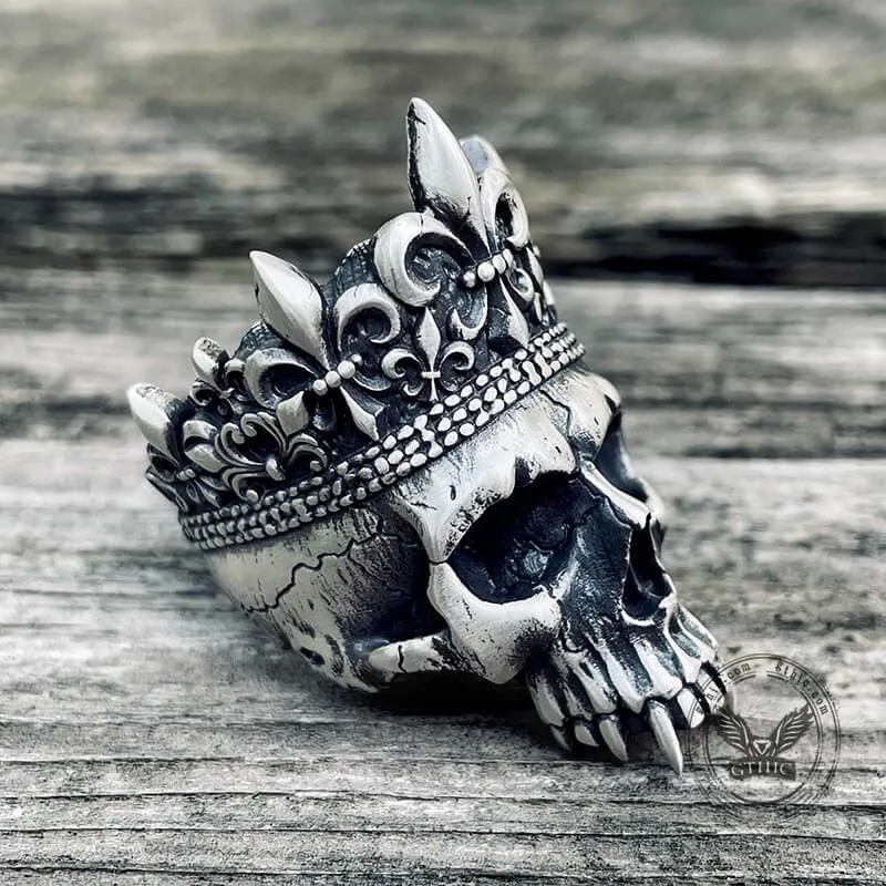 Skeleton King Crown Sterling Silver Skull Ring | Parallel