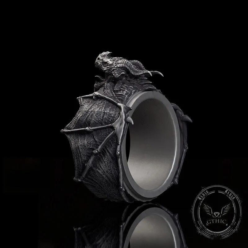 Flying Dragon Sterling Silver Animal Spinner Ring sold by GTHIC product image thumbnail 4
