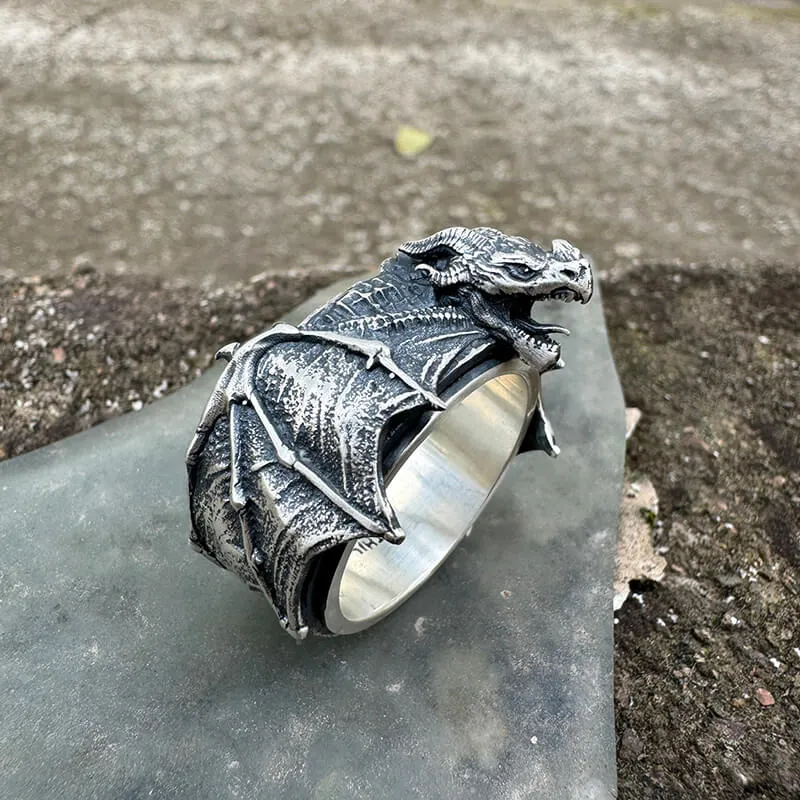 Flying Dragon Sterling Silver Animal Spinner Ring sold by GTHIC product image thumbnail 3