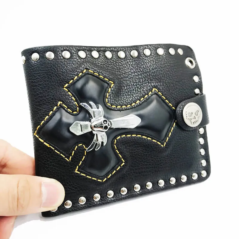 Flying Skull Cross PU Leather Wallet sold by GTHIC