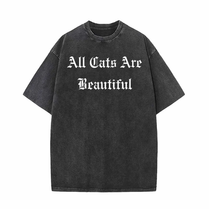 Goth All Cats Are Beautiful Vintage Washed T-shirt sold by GTHIC