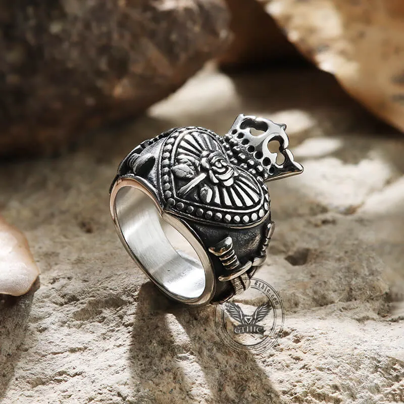 Royal Heart-shaped Stainless Steel Claddagh Ring sold by GTHIC product image thumbnail 4